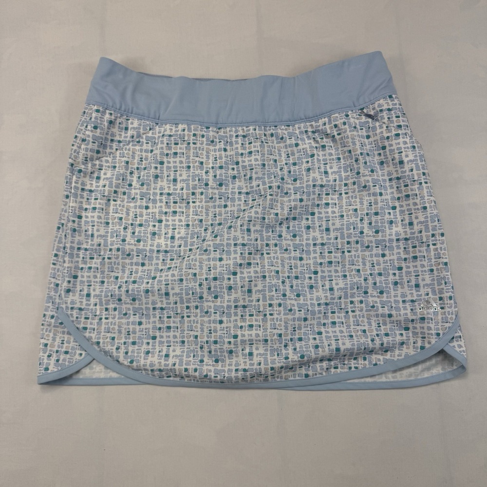 Adidas Women's M Geometric Print Skirt Light Blue Athletic